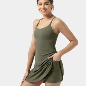 NWT Halara Playground Workout Dress in Moss Green Medium